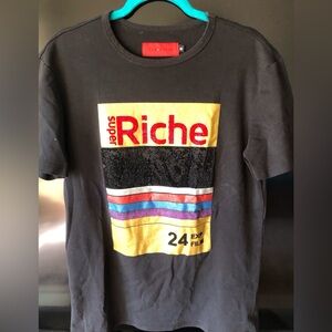 VIE RICHE $178 Luxury Men’s SS Bling Logo Tee Black - Medium